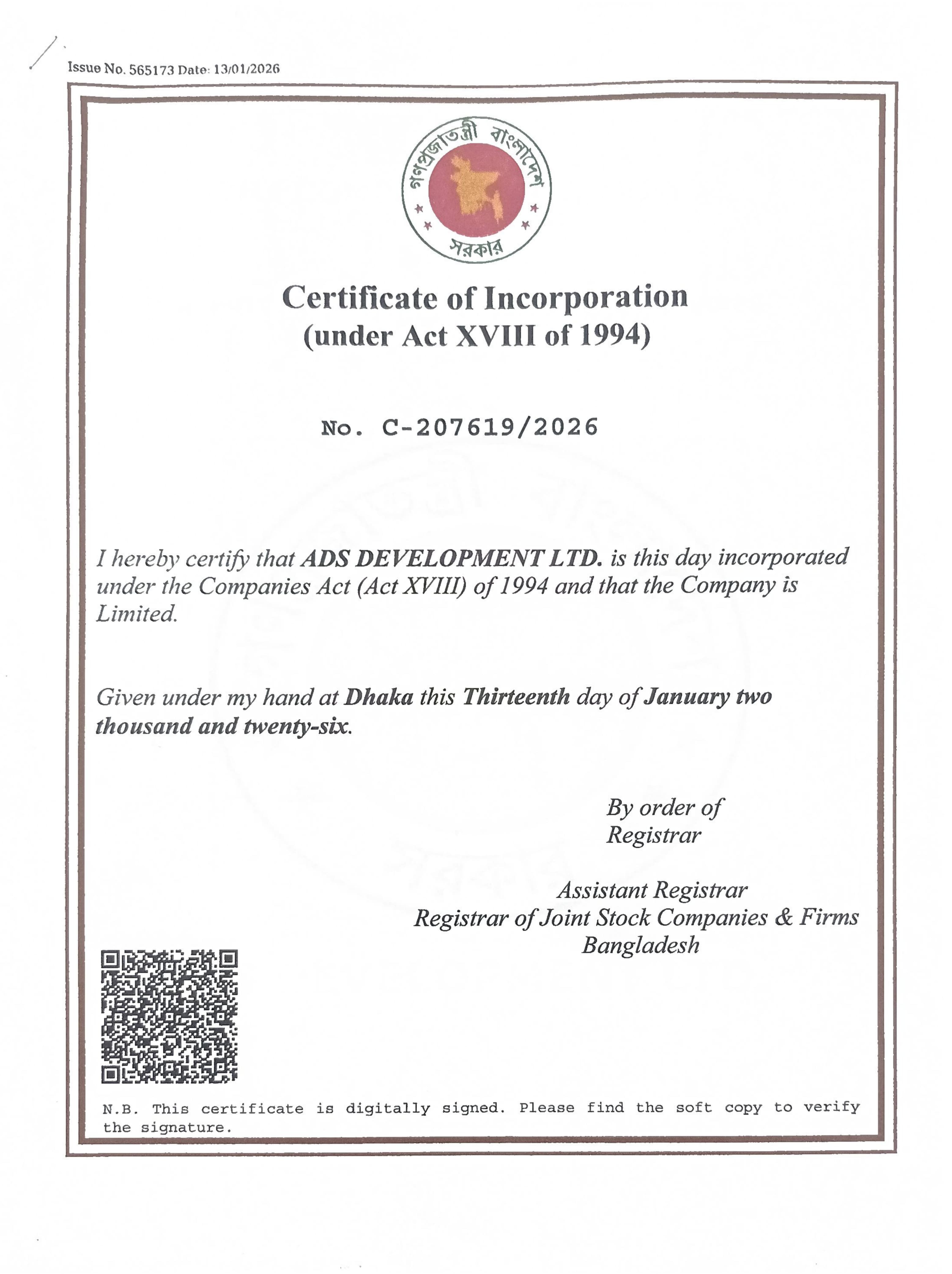 Certificate of Incorporation